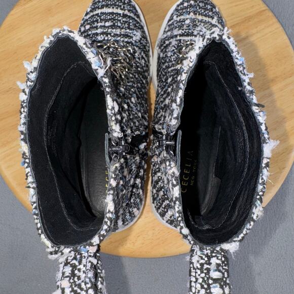 Anthropologie Cecelia New York Tweed Chance Hiker Combat Boots Womens Size 7M US - Picture 6 of 8